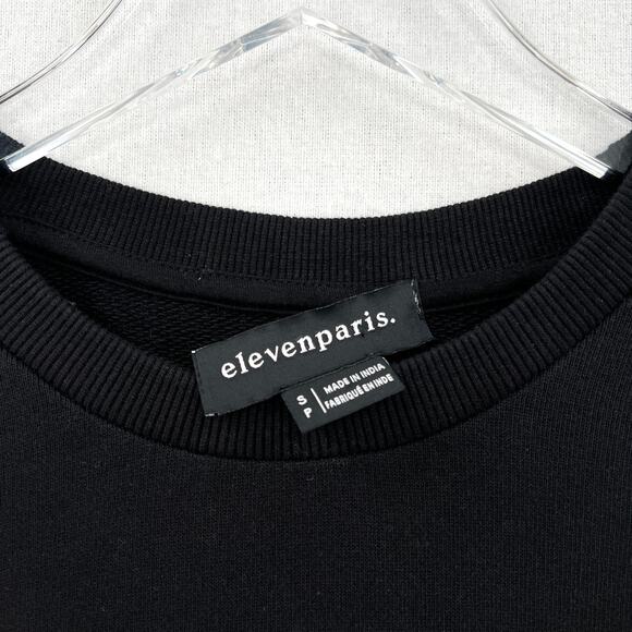 ELEVEN PARIS Graphic Crew Neck Sweatshirt Mens Small Black Skulls Edgy Goth Cozy - Picture 8 of 13